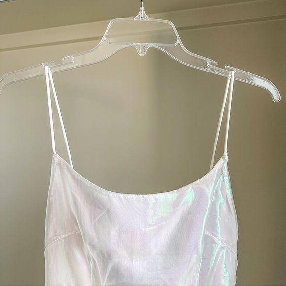 NWT Superdown Revolve Rosalind Iridescent Multicolor Mini Slip Dress in Opal XS - Picture 12 of 12